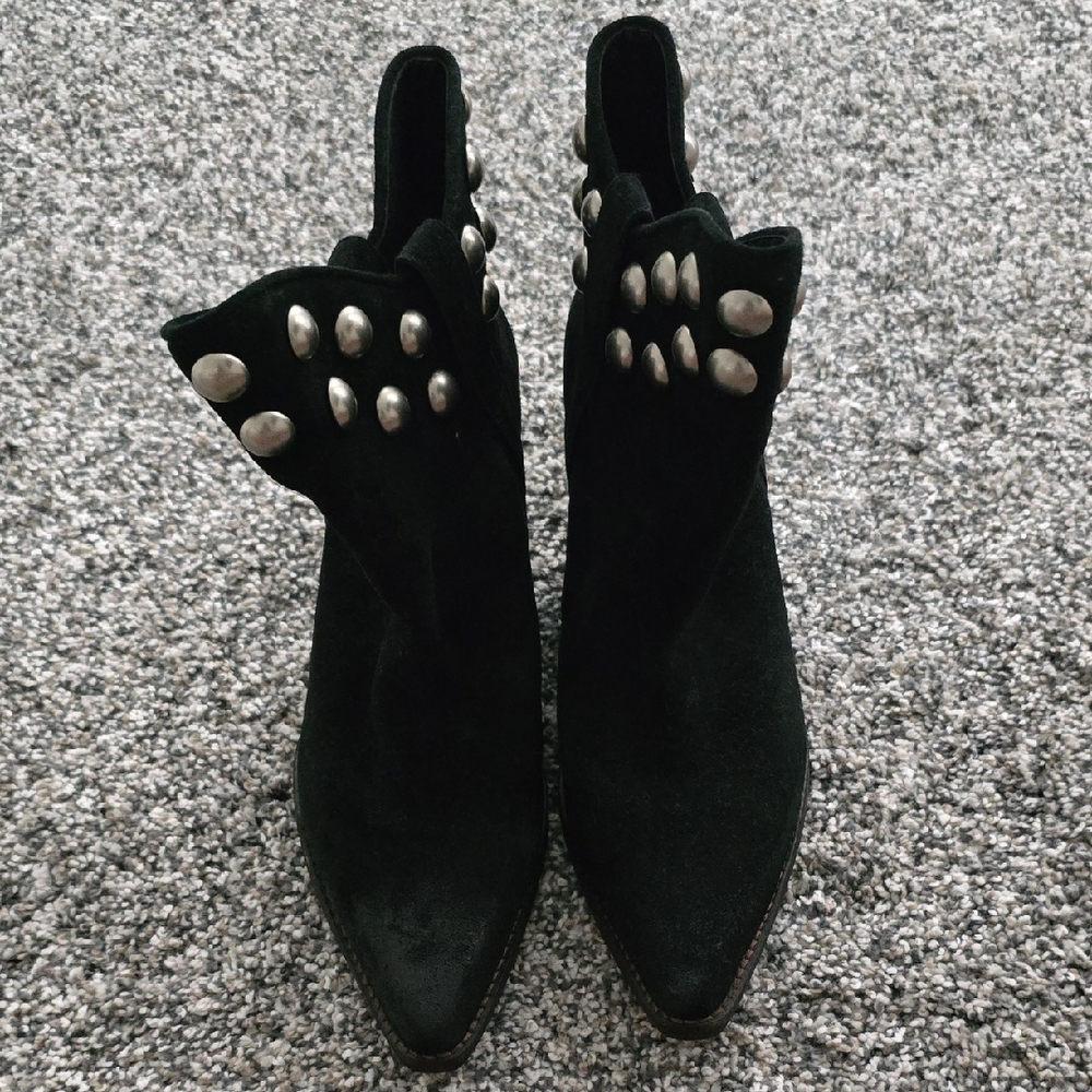 Sam Edelman Black and Silver Ankle Booties